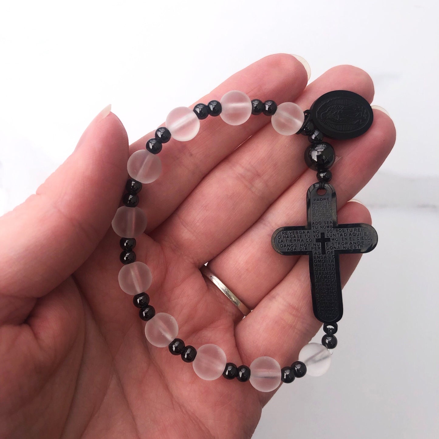 Bracelet: Rosary Stainless Steel & Bead