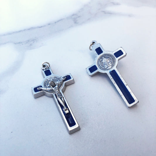 Crucifix: St Benedict 50mm - Blue