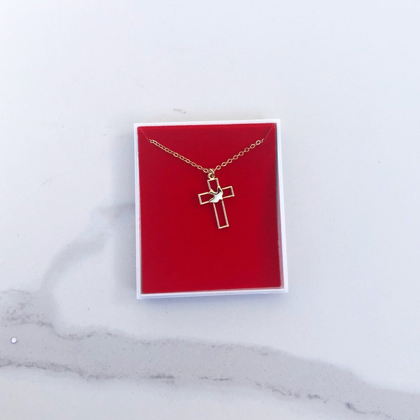 Necklace: Confirmation Cross and Dove