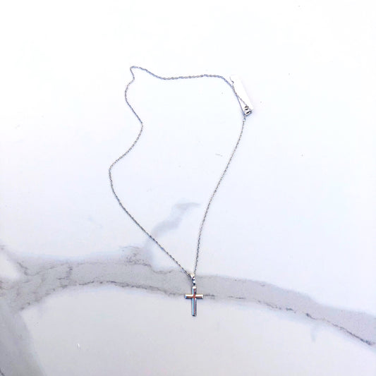 Necklace: Plain Cross Pendant (polished on chain)