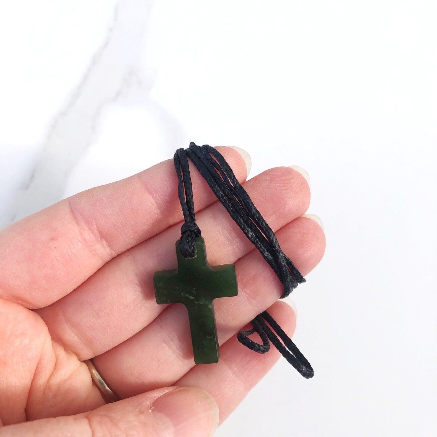 Necklace: Greenstone Cross (on cord)