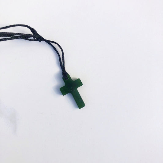 Necklace: Greenstone Cross (on cord)