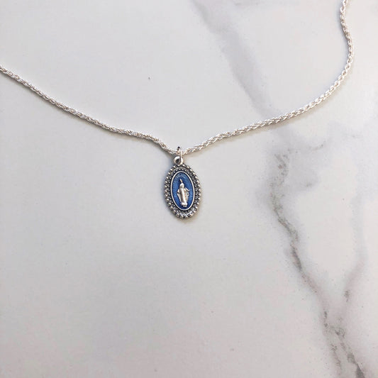 Necklace: Miraculous Medal Blue
