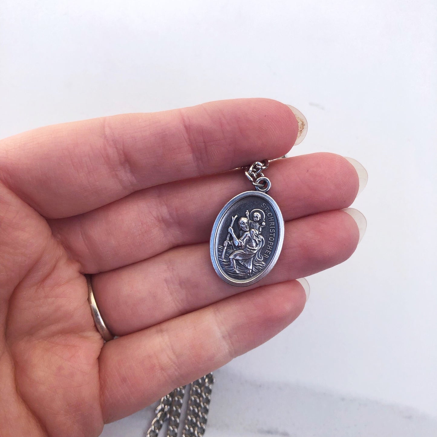 Necklace: St Christopher on 20" chain