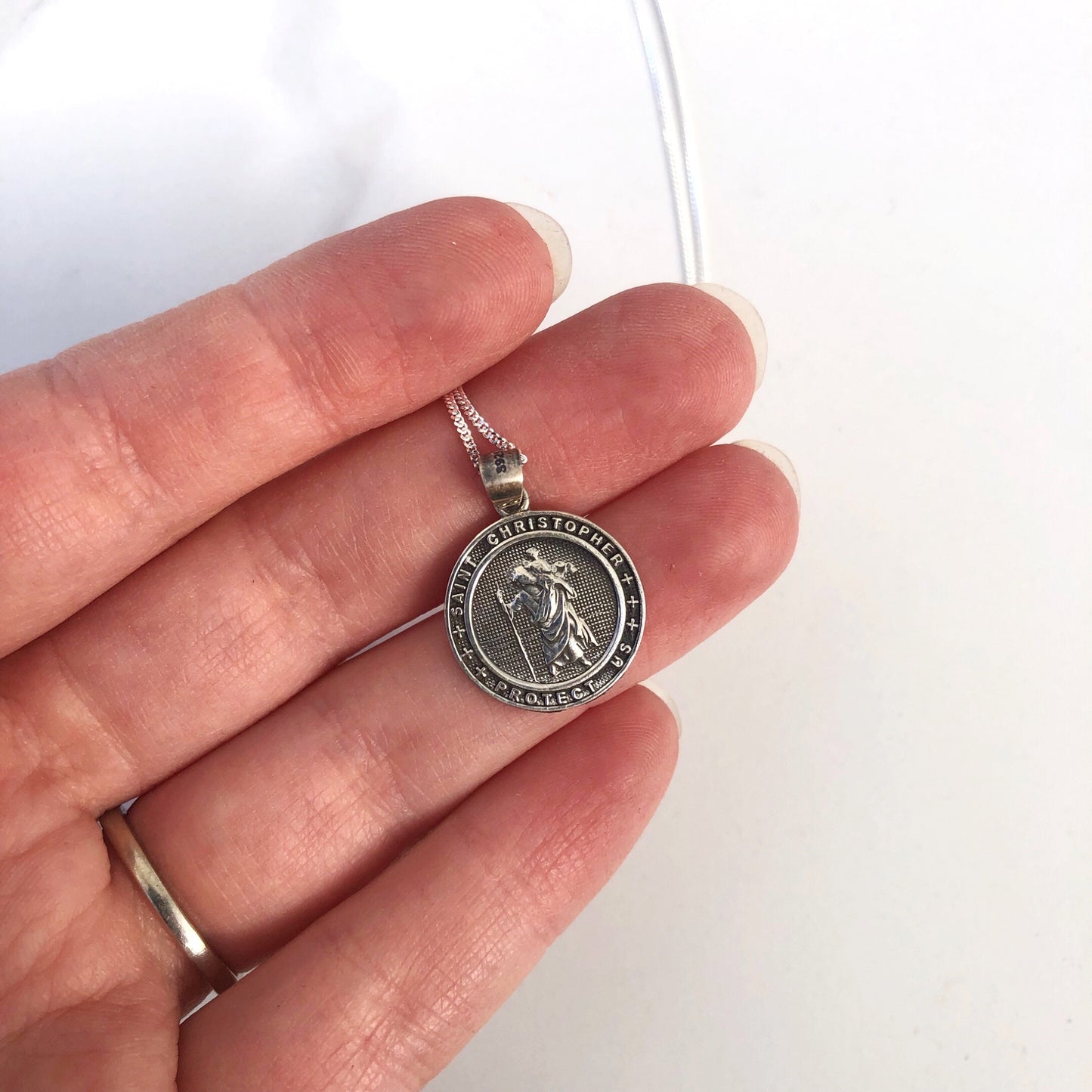 Necklace: St Christopher 50cm chain
