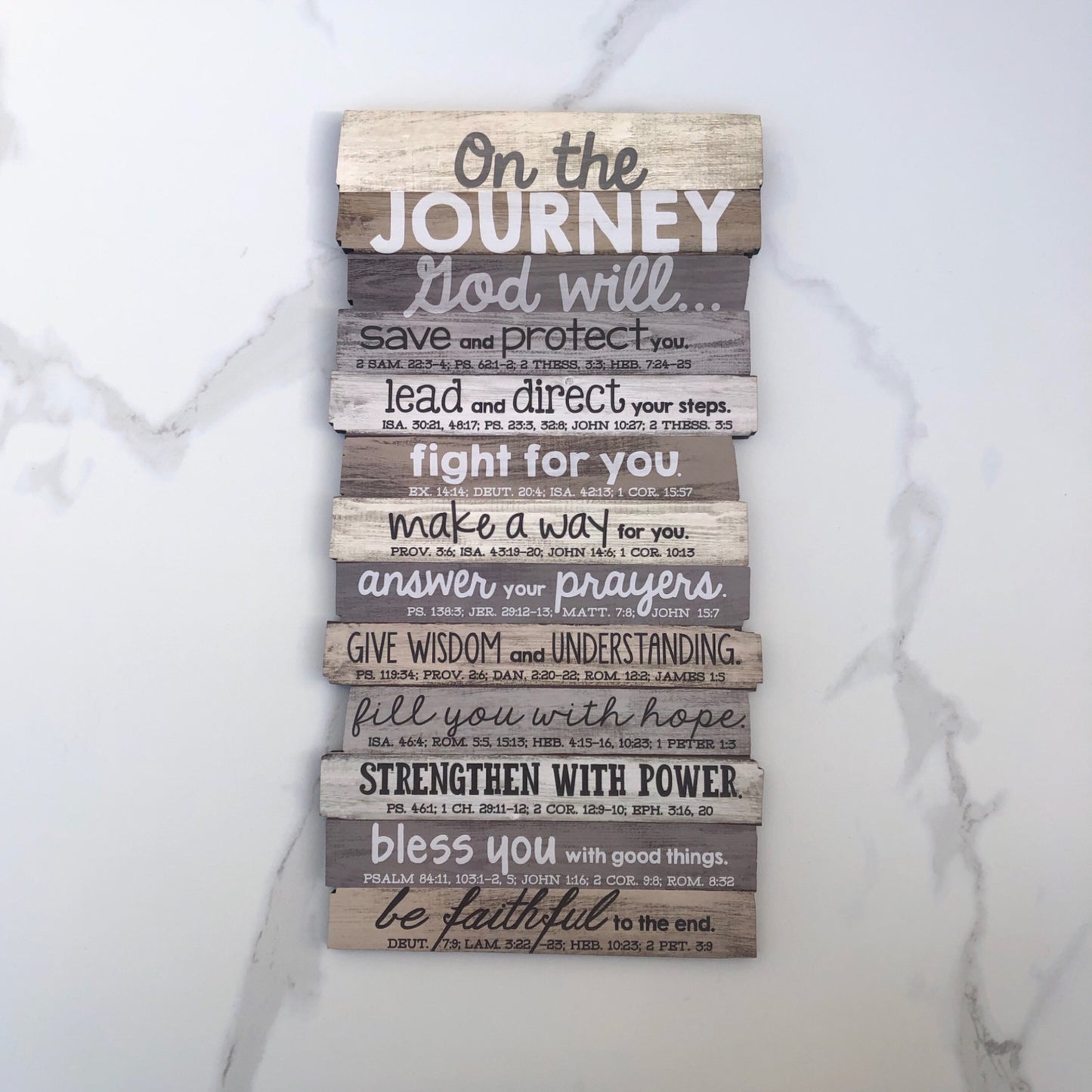 Plaque: Journey stacked wood wall