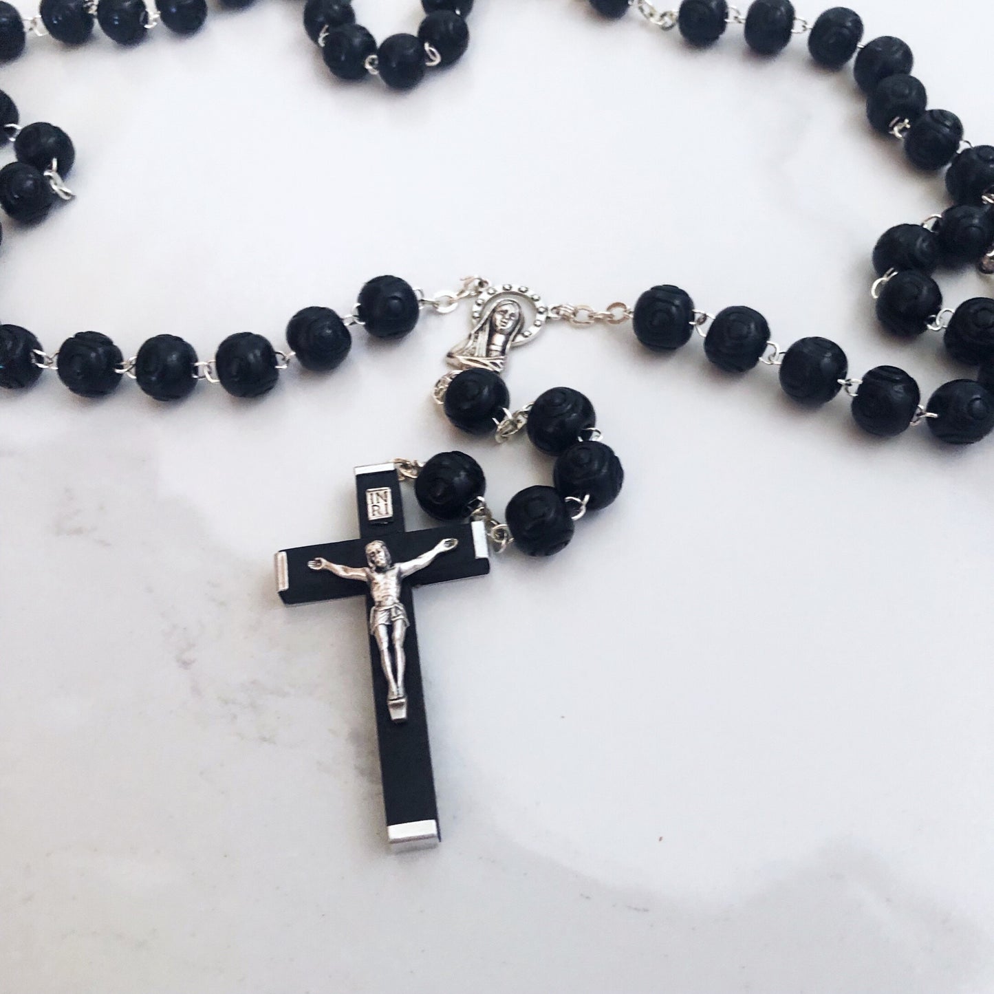Rosary Black wooden 600mm length