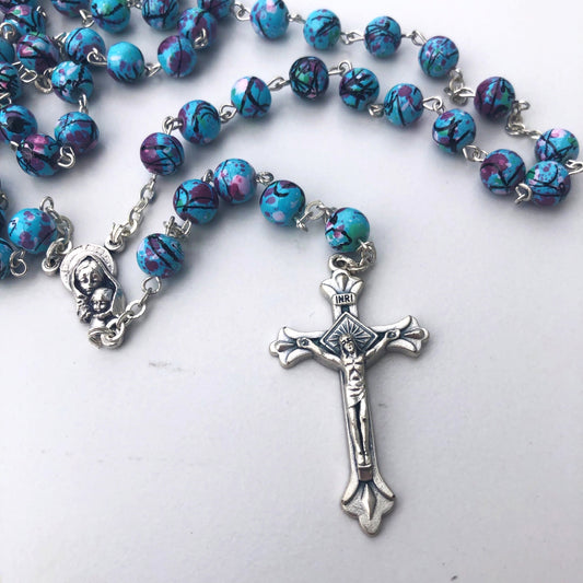 Rosary Beads: Blue Aqua