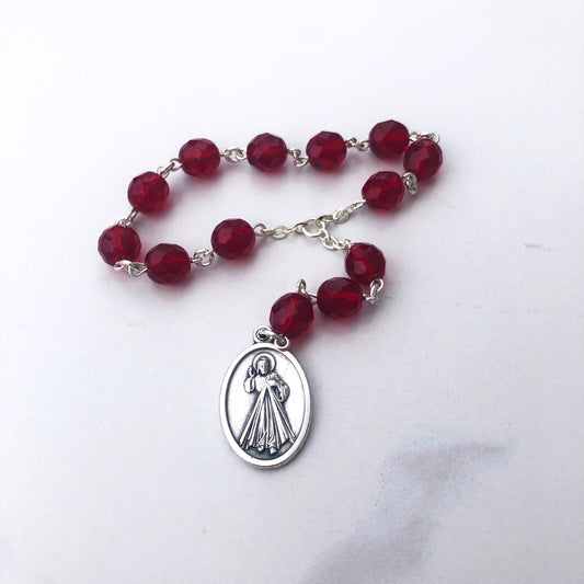 Chaplet: Divine Mercy with crystal