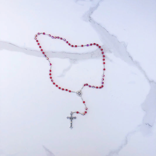 Rosary: Confirmation Crystal Red