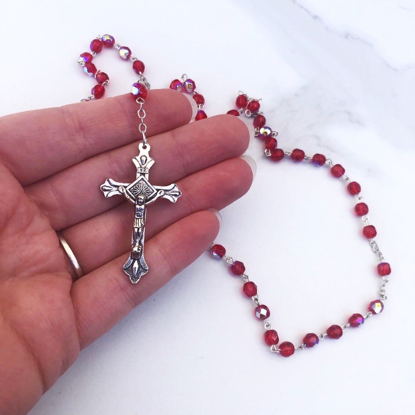 Rosary: Confirmation Crystal Red