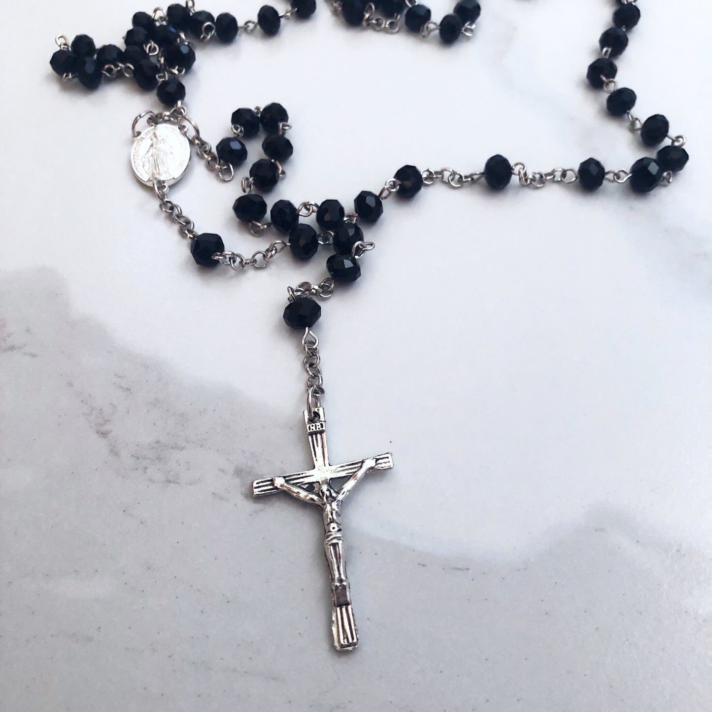 Rosary Beads: Crystal Black