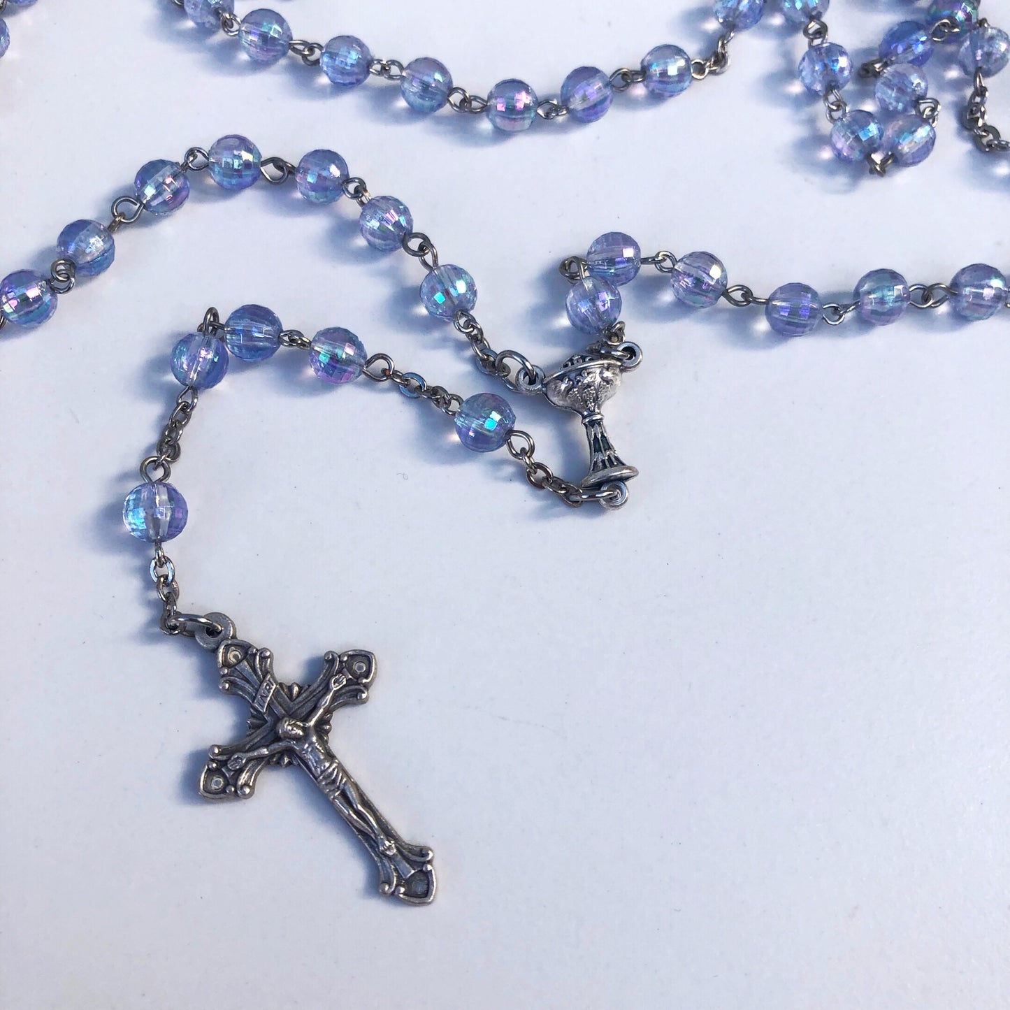 Rosary Beads: First Holy Communion (Light Purple)