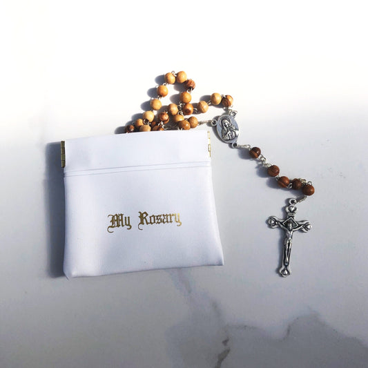 Rosary Pouch: Push Pocket (White)