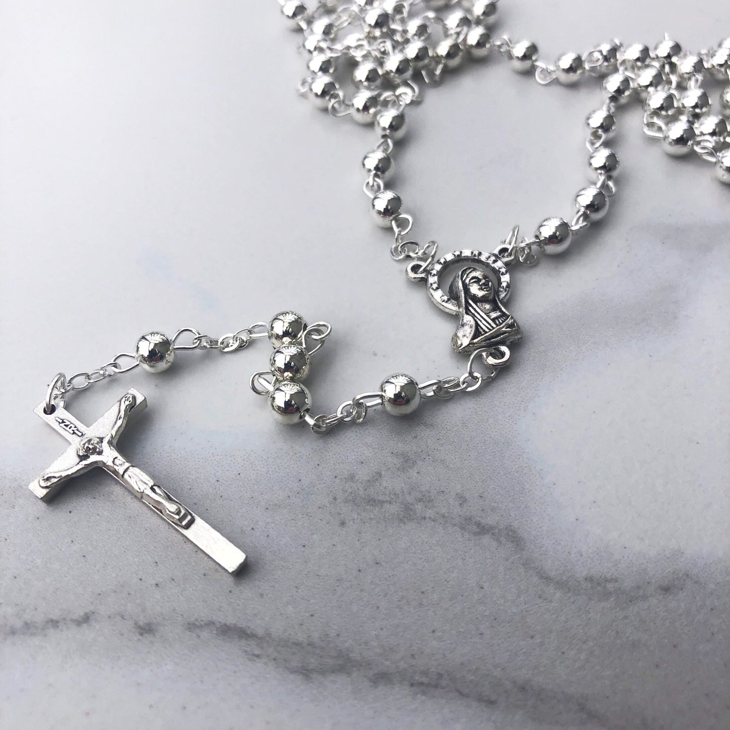 Rosary Beads: Silver Plated (Boxed)