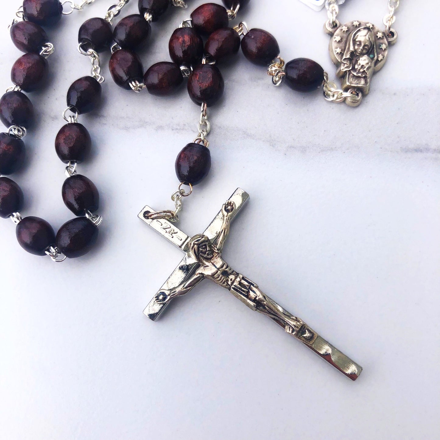 Rosary: Wood Double Wired Brown