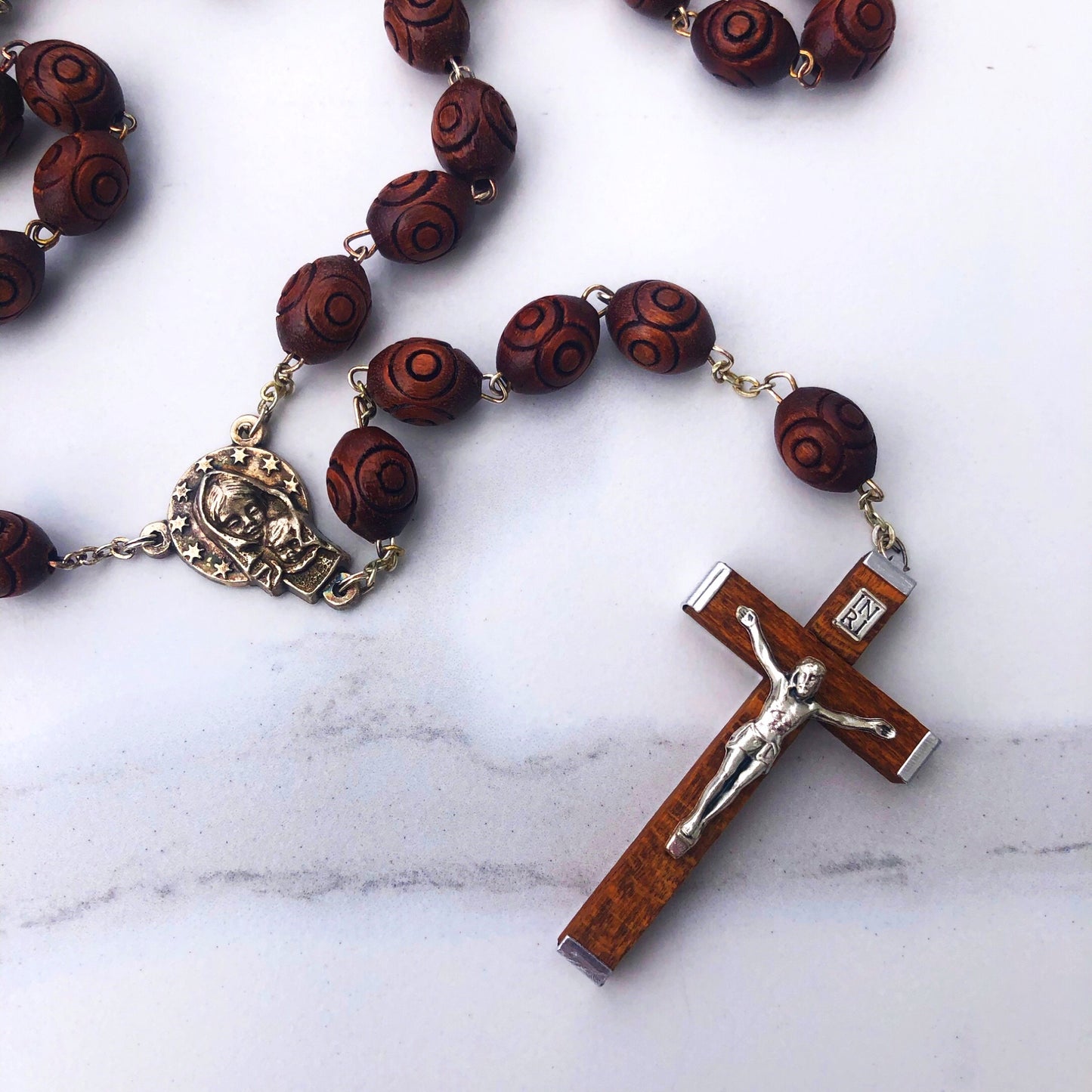 Rosary Beads: Wood Large Bead
