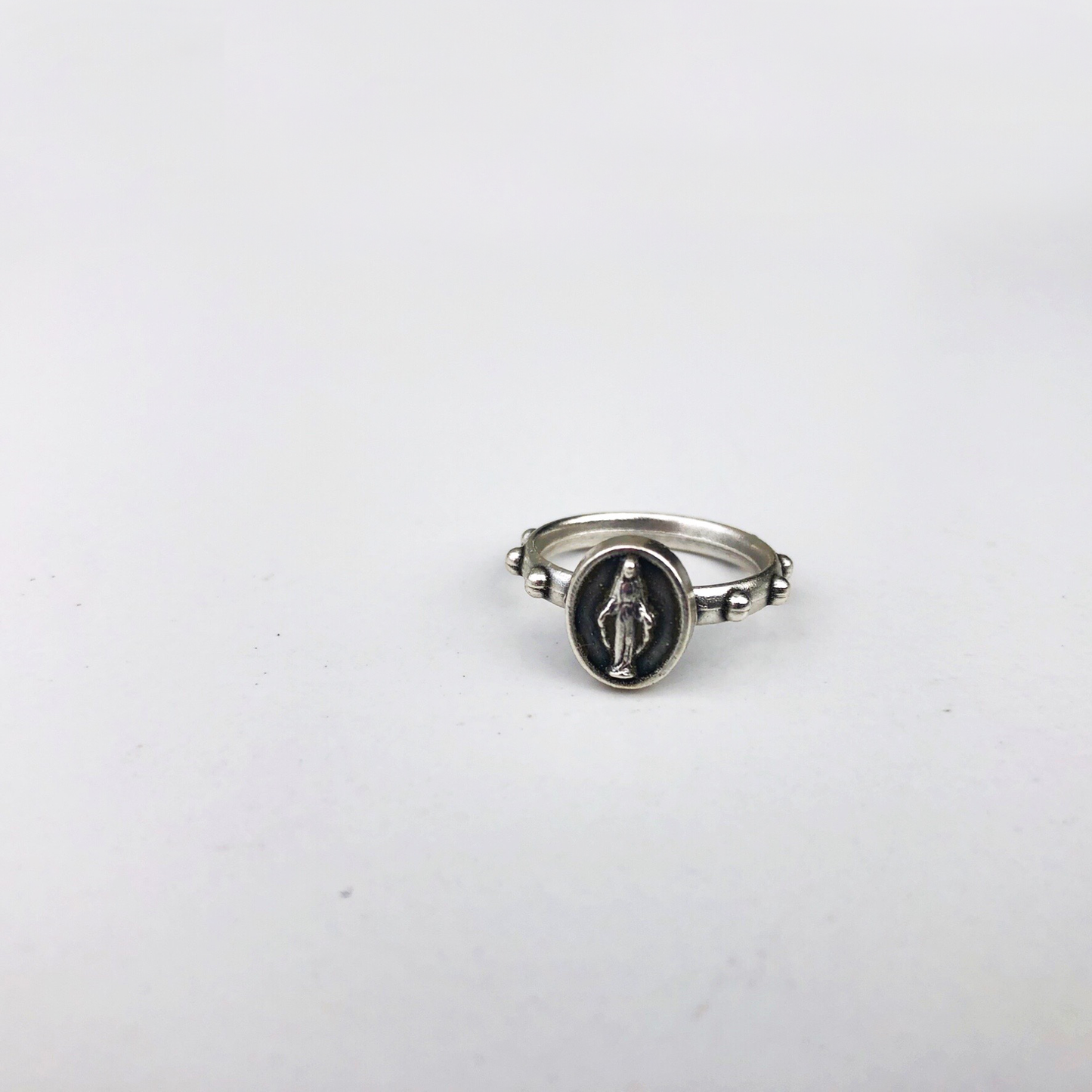 Rosary Ring: Silver with Miraculous